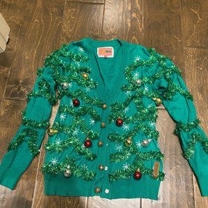 Women's Tipsy Elves Garland and Bells Christmas Sweater, Size M